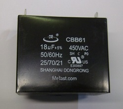 CBB61 18uF 450VAC
                  generator capacitor , 25/70/21
